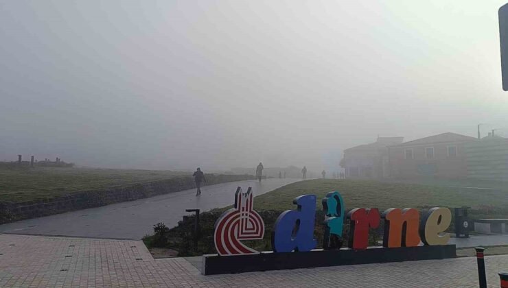 Edirne’de sis etkili oldu, Selimiye gözden kayboldu