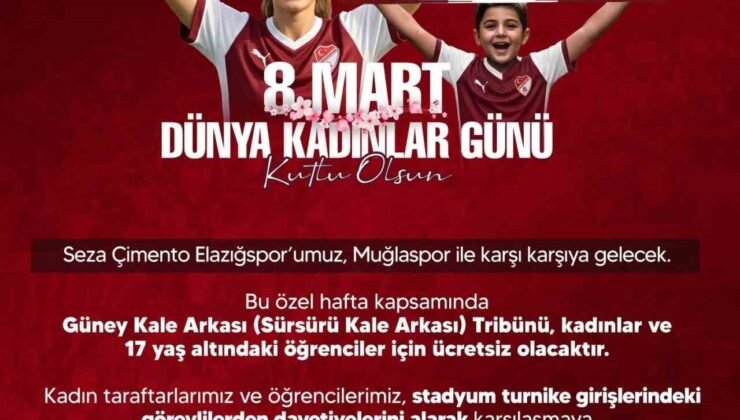 Elazığspor’dan kadın taraftarlara jest