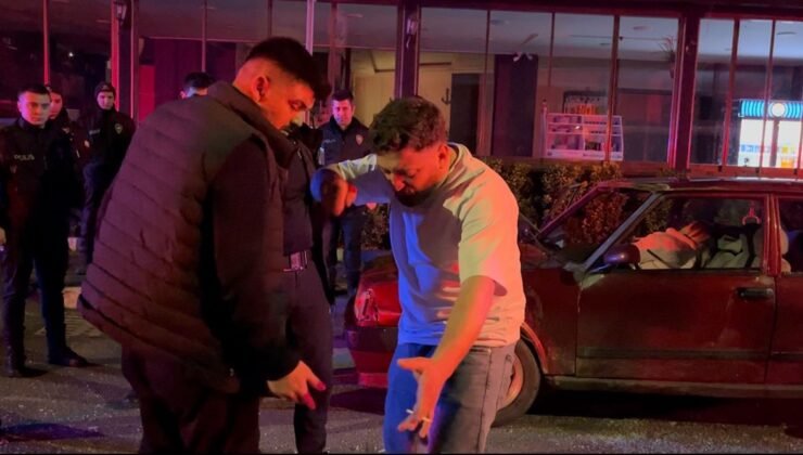 Eşinin yanında darp edildiğini iddia etti, öfkesini aracına zarar verip çıkardı…