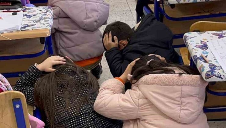 Güzelyurt’ta ilkokul öğrencilerine yangın ve deprem tatbikatı