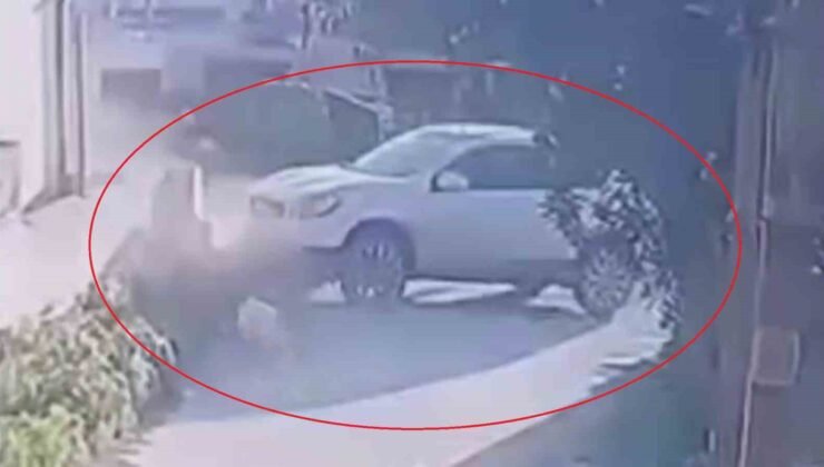 Hatay’da motosiklet sürücüsünün öldüğü kaza anı kamerada