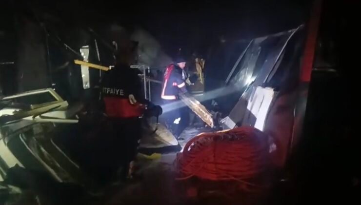 İşçilerin kaldığı konteynerlerde korkutan yangın