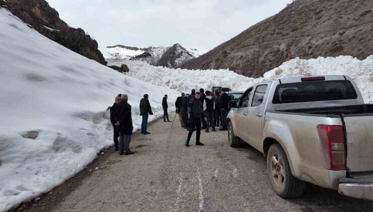 Köy yoluna çığ düştü, ekipler yolu açmak için çalışma başlattı
