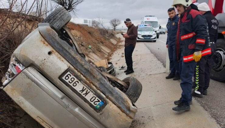 Malatya’da kontrolden çıkan araç takla atıp ters döndü: 6 yaralı