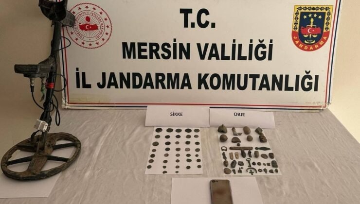 Mersin’de tarihi eser operasyonu, çeşitli objeler ele geçirildi