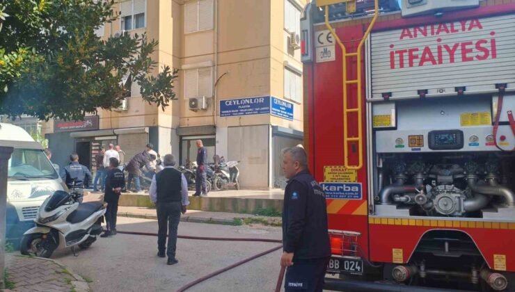 Motosiklet tamirhanesindeki yangın korkuttu