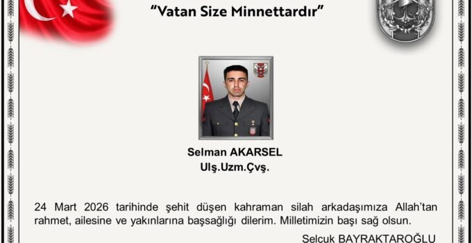 MSB: Ağrı’da 1 asker şehit oldu