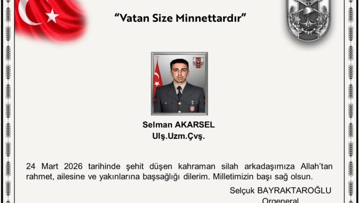 MSB: Ağrı’da 1 asker şehit oldu