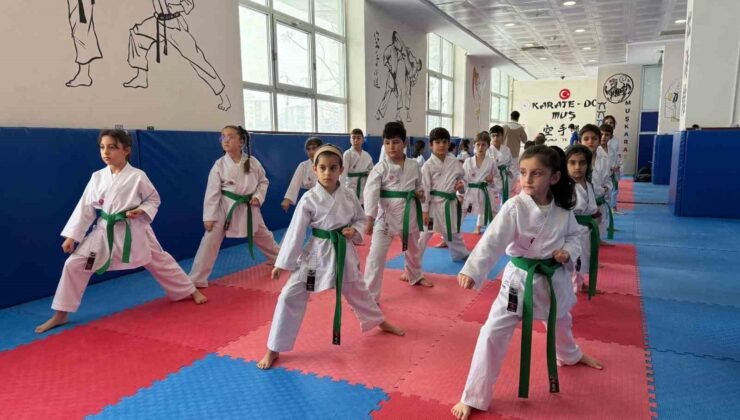 Muş’ta karate antrenmanları hız kesmeden sürüyor