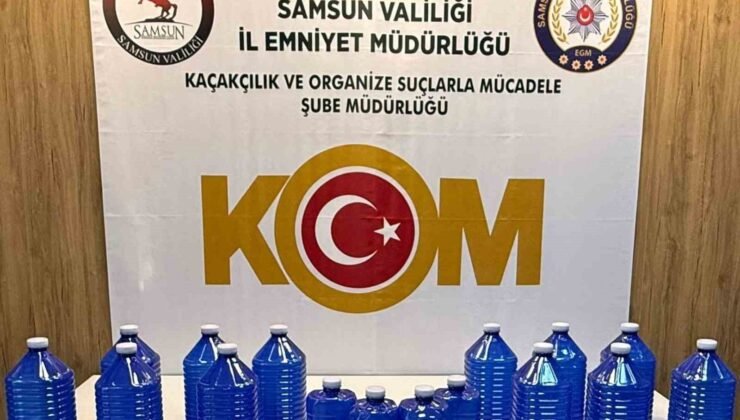 Samsun’da 70 litre etil alkol ele geçirildi
