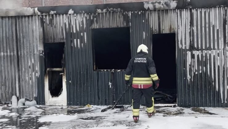 Samsun’da şantiyede yangın