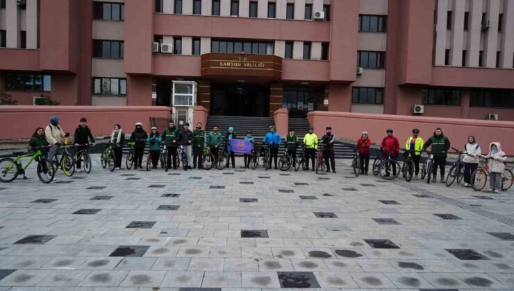 Samsun’da Yeşilay Haftası’nda pedallar sağlıklı yaşam için döndü