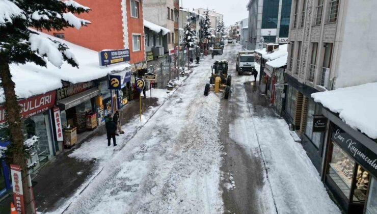 Sarıkamış’ta “beyaz mesai”: 600 kamyon kar şehir dışına taşındı