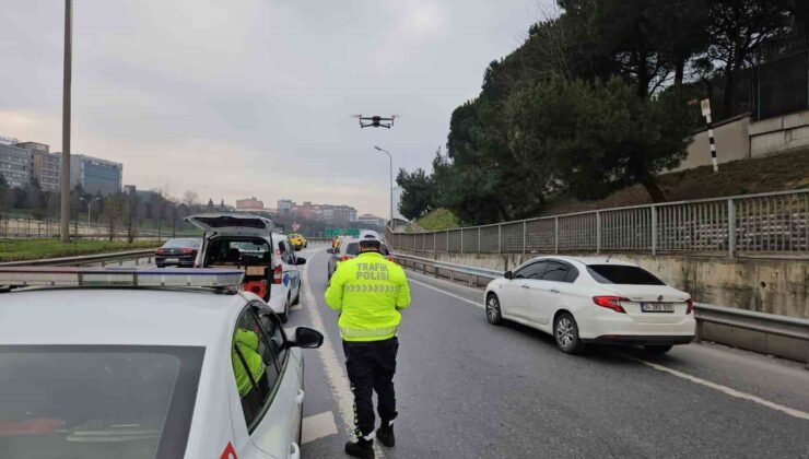 Sarıyer’de dron destekli “kaynak” denetimi: 10 sürücüye toplamda 93 bin lira ceza kesildi