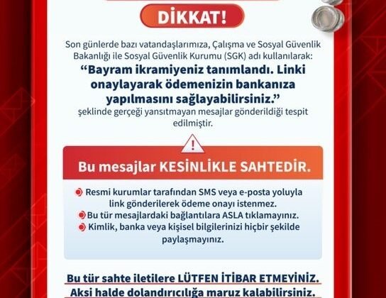 SGK’dan sahte mesajlar için uyarı