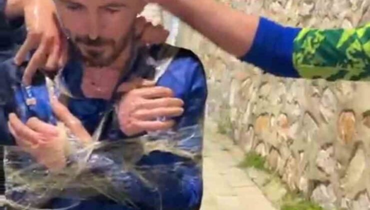 Takım arkadaşlarını koli bandıyla bağlayıp sirkeyle yıkadılar