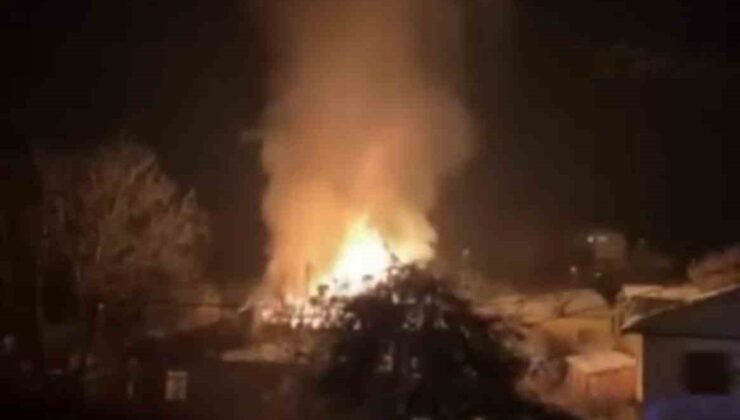 Tokat’ta alevler geceyi aydınlattı