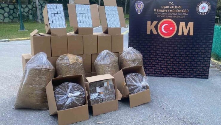 Uşak’ta çok sayıda kaçak makaron ve tütün ele geçirildi
