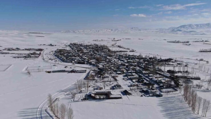 Van’da karla gelen güzellik: Yerleşim yerleri beyaz gelinliğini giydi