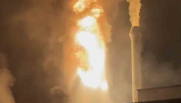 Yağ kazanı patlayan entegre tesisi alev alev yandı